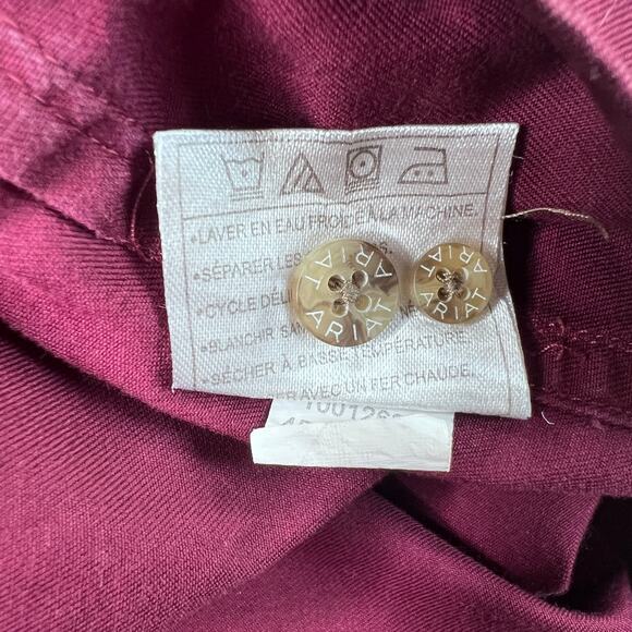 Ariat Long Sleeve Button Down Shirt Top Mens L Burgundy Canvas Western Logo - Picture 12 of 12